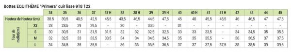 Bottes EQUITHÈME Primera Lisse Noires