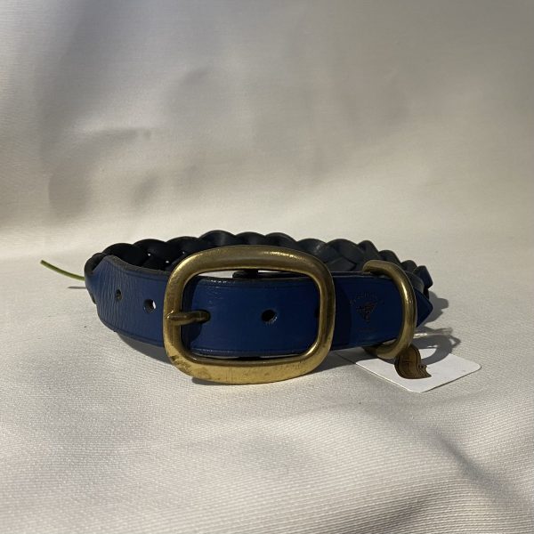Collier Tressé pour chien Artisanal Erithacus Bleu