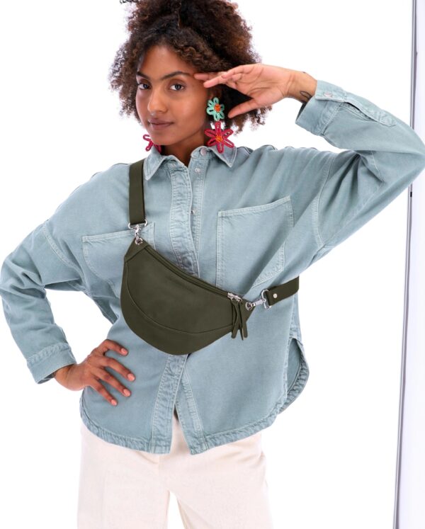 ATALANTE - MINI SAC BANANE - PORTÉ CROISÉ KAKI Ateliers Foures