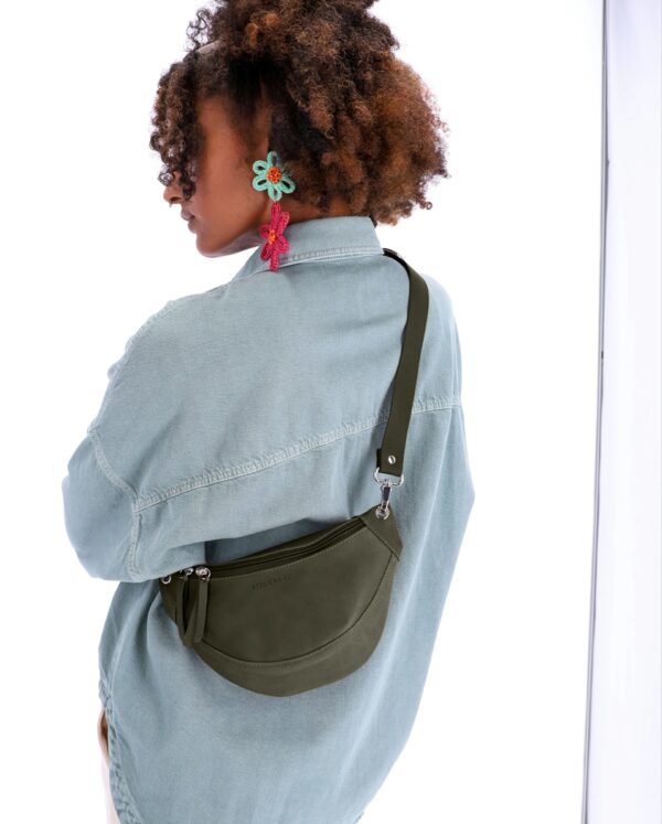 ATALANTE - MINI SAC BANANE - PORTÉ CROISÉ KAKI Ateliers Foures