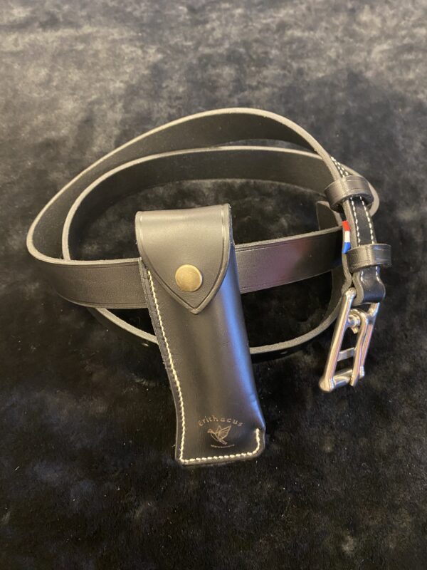 Étui à Couteau en Cuir de Vache Cousu Main