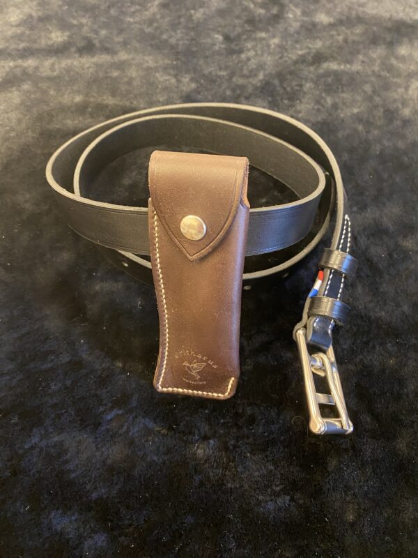 Étui à Couteau en Cuir de Vache Cousu Main