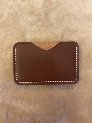 Porte Carte en Cuir de Vache Lisse Cousu Main Erithacus Maroquinerie