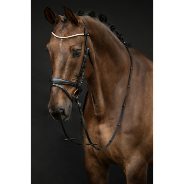 Bridon Kopenhagen HKM Noir avec rênes - Cheval -15056